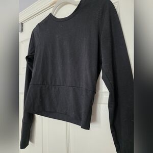 Calia Womens Black Long Sleeve Wide Cuffs Waist Band Size Small Cropped Athletic